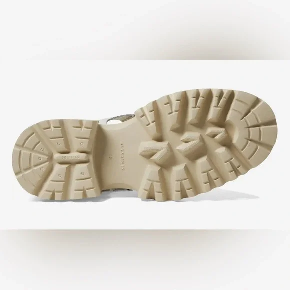 ALL SAINTS Designer Nessa Chunky Leather Buckle Sandals Size 8 - Picture 8 of 9